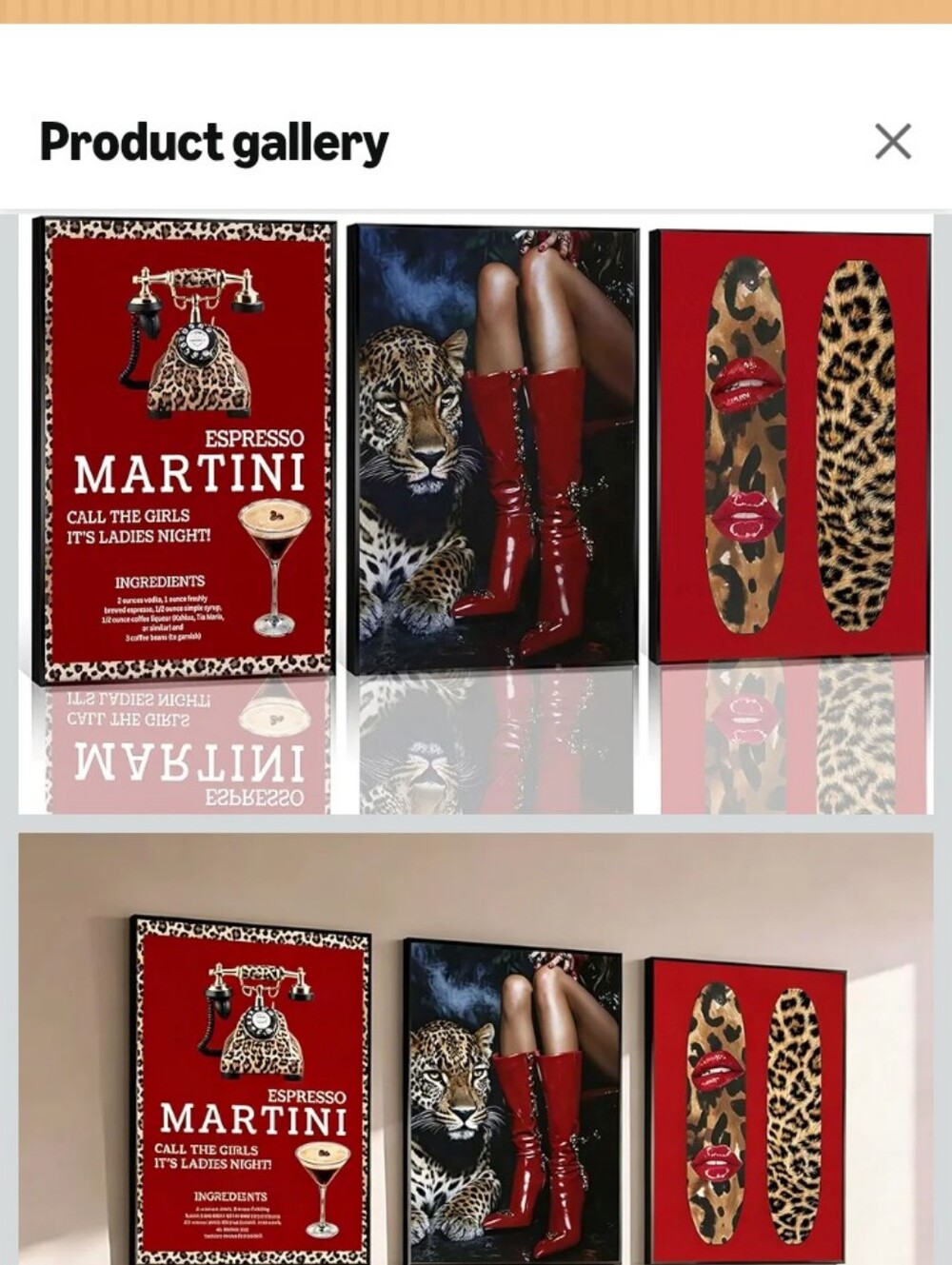 Trendy Red Leopard Wall Art